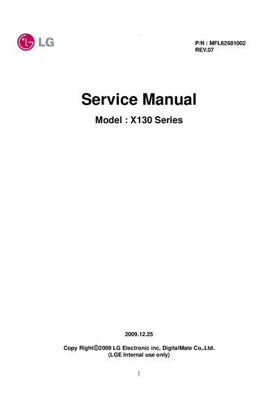 LG 130 Series Service Manual cover