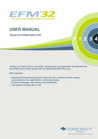 Energy Micro EFM32-G8XX-STK Starter Kit User Manual - cover page