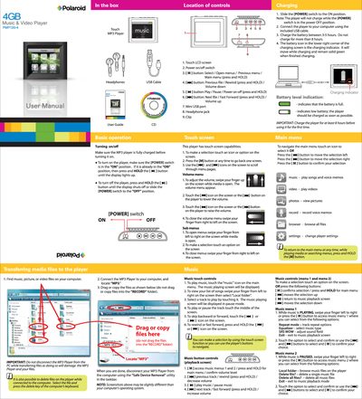 Polaroid PMP 120-4 MP4 User Manual - cover page