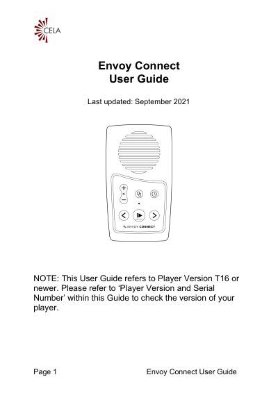 Envoy Connect Player T16 User Guide - cover page