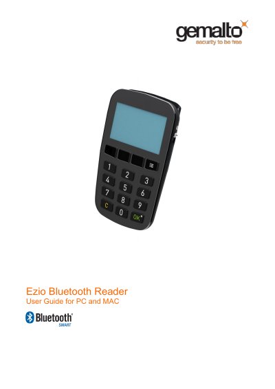 Gemalto Ezio Bluetooth Reader User Guide - cover page