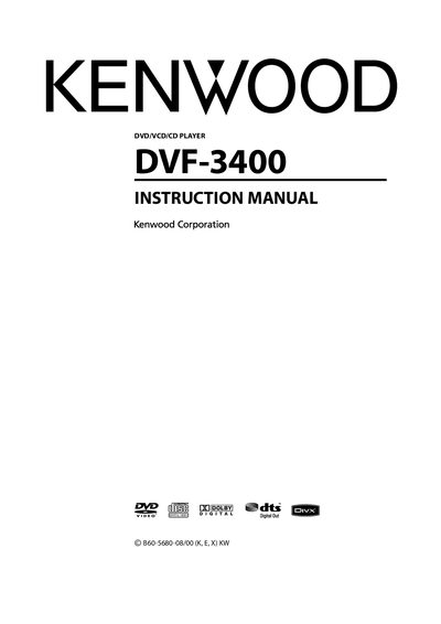 Kenwood DVF-3400 DVD/VCD/CD Player Instruction Manual - cover page