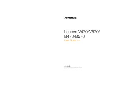 Lenovo V470/V570/B470/B570 User Guide - cover page