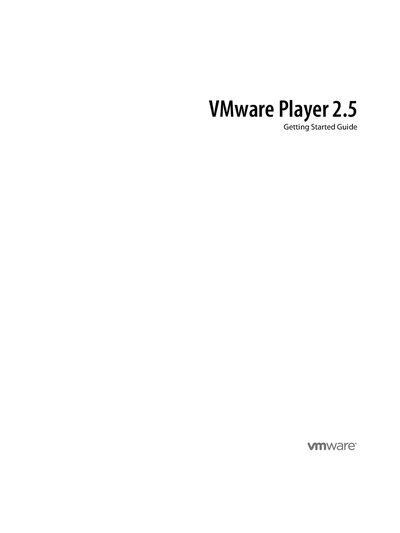VMware Player 2.5 Getting Started Guide - cover page