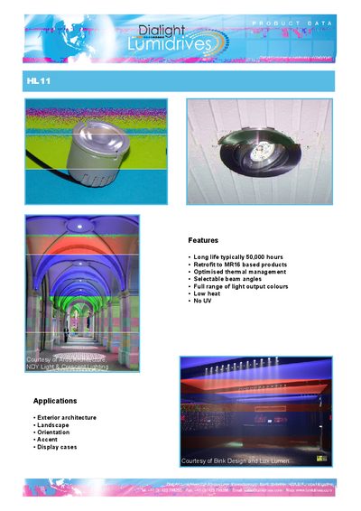 Dialight HL11 Lumidrives Product Data Sheet - cover page