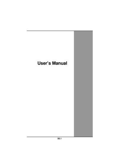 X0.1 Notebook User Manual - cover page