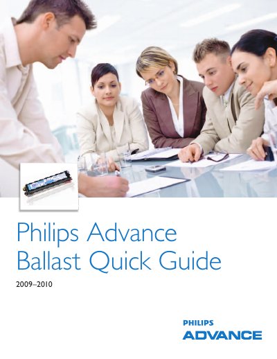 Philips Advance Ballast Quick Guide - cover page