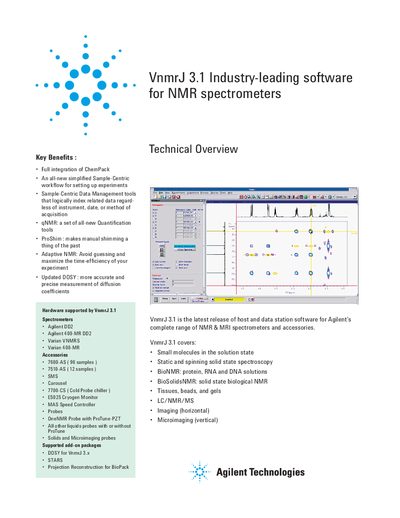 Agilent VnmrJ 3.1 NMR Software User Guide