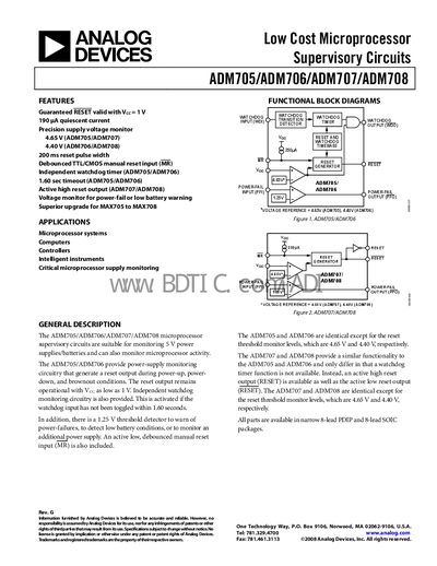 Analog Devices ADM708 Handbook - cover page