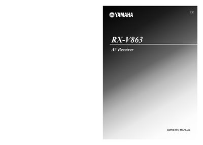 Yamaha RX-V863 AV Receiver Owner's Manual - cover page