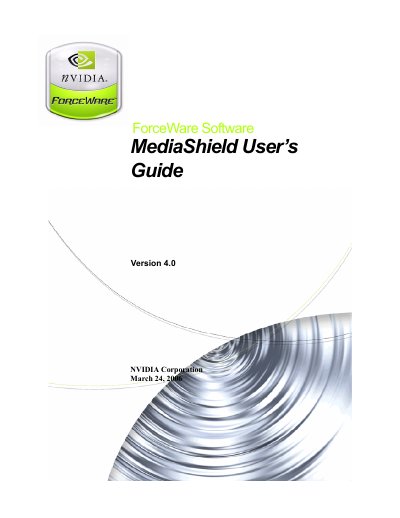 NVIDIA MediaShield User Manual - cover page