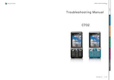 Sony Ericsson C702 Service Troubleshooting Manual - cover page