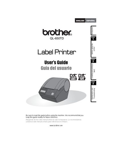 Brother QL-650TD Label Printer User Manual