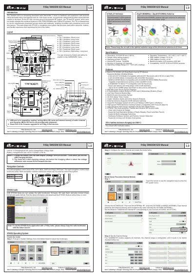 FrSky TANDEM X20 Radio Transmitter User Manual - cover page