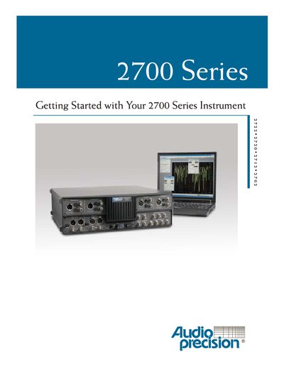Audio Precision 2700 Series Instrument User Manual - cover page