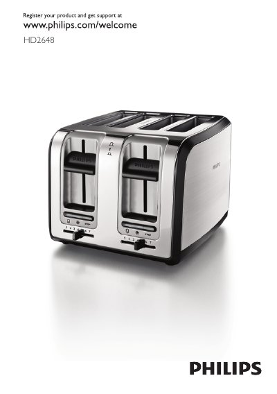 Philips HD2648 Toaster User Manual - cover page
