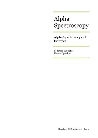 PhysicsOpen Lab PIPS SPD-100-12 Alpha Spectroscopy User Manual - cover page