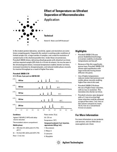 Agilent Poroshell 300SB-C18 Application Note - cover page