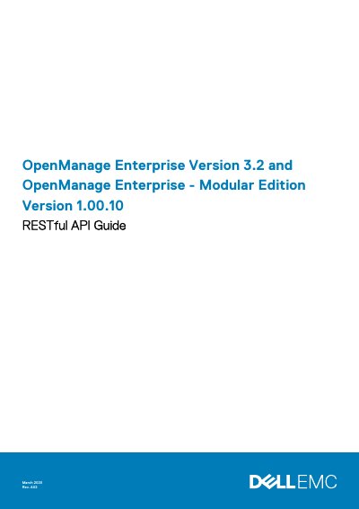 Dell OpenManage Enterprise RESTful API Guide - cover page