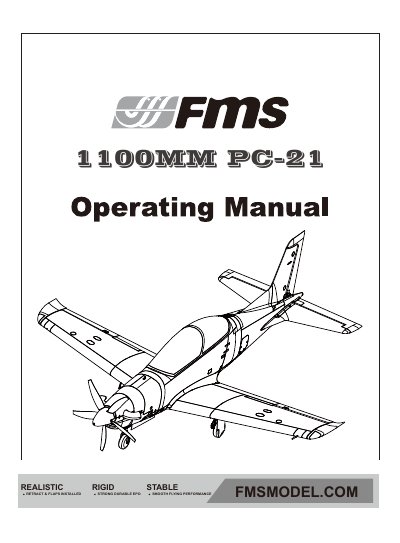 FMSMODEL PC-21 1100MM RC Airplane User Manual - cover page