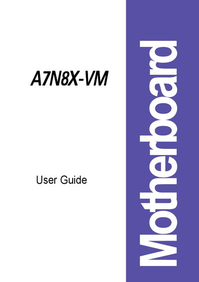 ASUS A7N8X-VM Motherboard User Manual - cover page