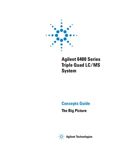 Agilent 6400 Series Triple Quad LC/MS System B.02.01 - cover page