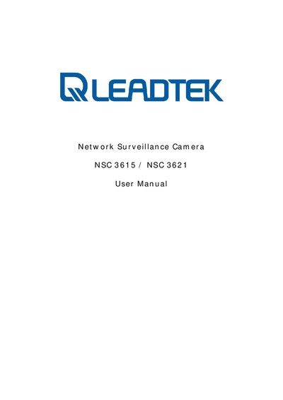 Leadtek NSC3615 / NSC3621 Network Surveillance Camera User Manual