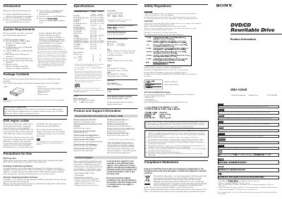 Sony DRU-V200S User Manual - cover page