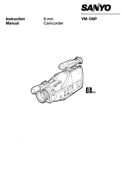 Sanyo VM-D6P Camcorder Instruction Manual - cover page