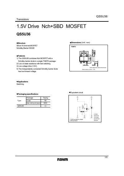 ROHM QS5U36 Transistor Datasheet - cover page