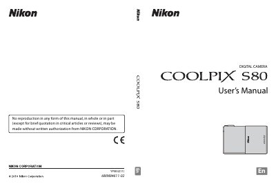 Nikon COOLPIX S80 Digital Camera User Manual - cover page