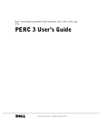 Dell PERC 3 User Manual - cover page