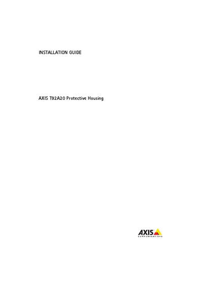Axis T92A20 Protective Housing Installation Guide - cover page