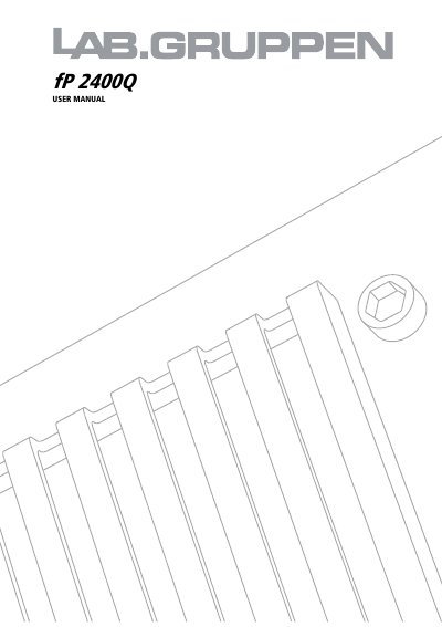 LAB.GRUPPEN fP 2400Q Operation Manual (115 V) - cover page