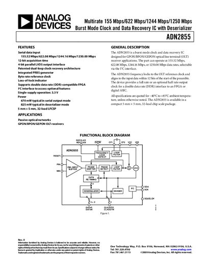Analog Devices ADN2855 Datasheet - cover page