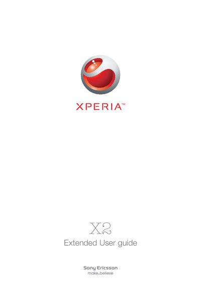 Sony Ericsson XPERIA X2 User Manual - cover page