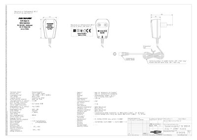 ANSMANN 8194046 AC/DC Adapter Datasheet - cover page