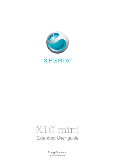 Sony Ericsson Xperia X10 mini User Manual - cover page