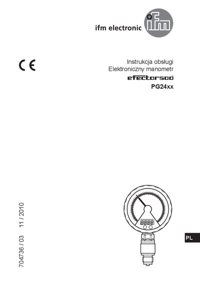 ifm PG24xx Electronic Manometer User Manual