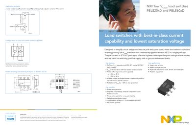 NXP PBLS20xD / PBLS60xD Low VCEsat Load Switches Datasheet - cover page