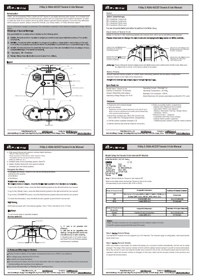 FrSky Taranis X-Lite User Manual - cover page