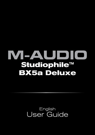 M-Audio Studiophile BX5a Deluxe User Guide - cover page