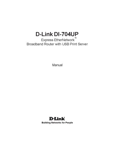 D-Link DI-704UP Broadband Router User Manual