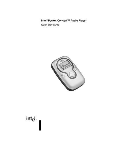 Intel Pocket Concert Audio Player Quick Start Guide - cover page