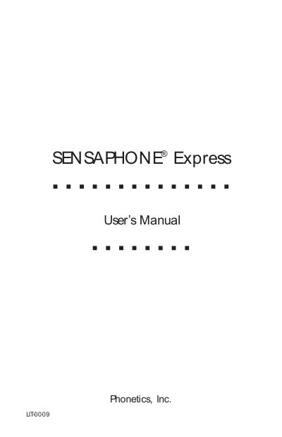 Sensaphone Express User's Manual - cover page