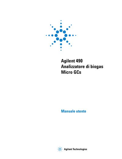 Agilent 490 Biogas Analyzer Micro GC User Manual - cover page