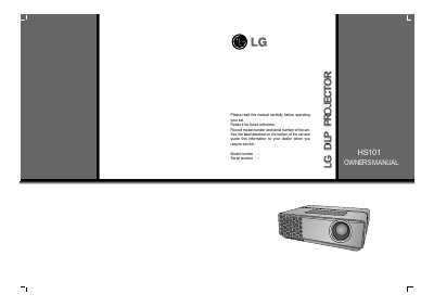 LG HS101 DLP Projector User Manual - cover page
