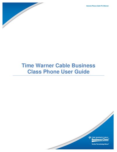 Time Warner Cable Business Class Phone User Manual - cover page