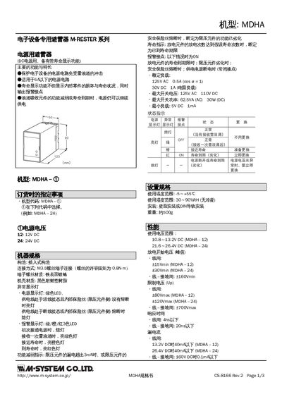 M-System MDHA Lightning Arrester Manual - cover page