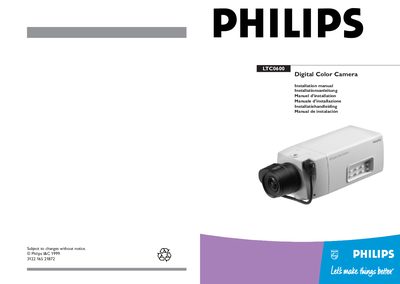 Philips LTC0600 Digital Color Camera Installation Guide - cover page